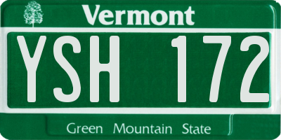VT license plate YSH172