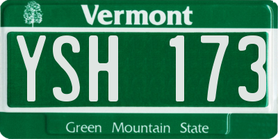 VT license plate YSH173