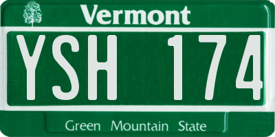 VT license plate YSH174