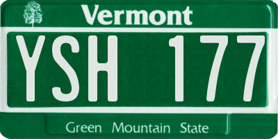 VT license plate YSH177