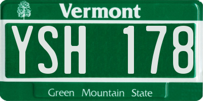 VT license plate YSH178