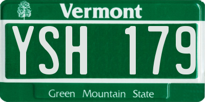 VT license plate YSH179