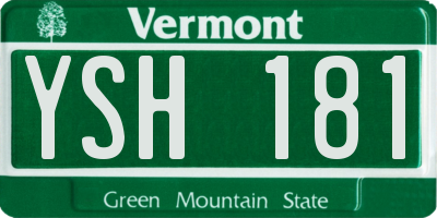 VT license plate YSH181