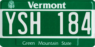 VT license plate YSH184