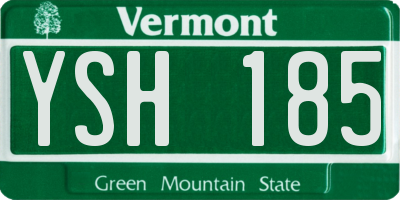 VT license plate YSH185