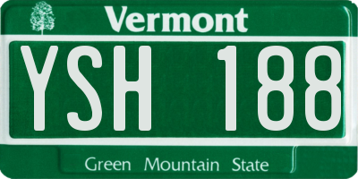 VT license plate YSH188