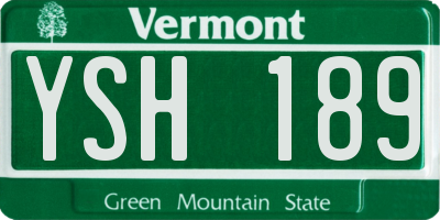 VT license plate YSH189