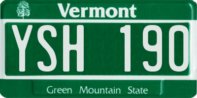 VT license plate YSH190