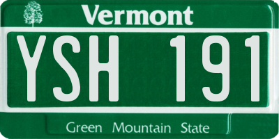 VT license plate YSH191