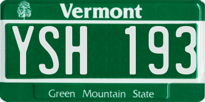 VT license plate YSH193