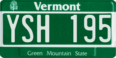 VT license plate YSH195