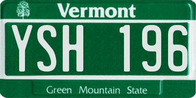 VT license plate YSH196