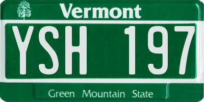 VT license plate YSH197