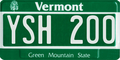 VT license plate YSH200