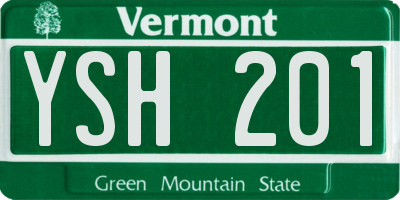 VT license plate YSH201