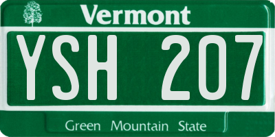 VT license plate YSH207