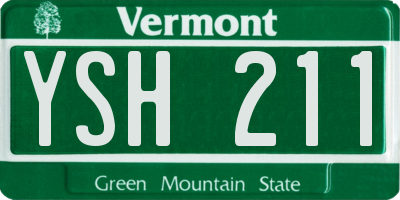 VT license plate YSH211