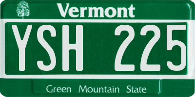 VT license plate YSH225