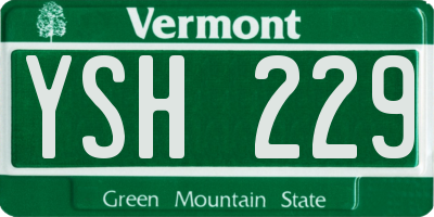 VT license plate YSH229
