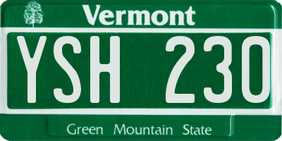 VT license plate YSH230