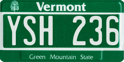 VT license plate YSH236