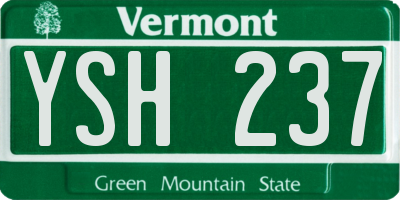 VT license plate YSH237