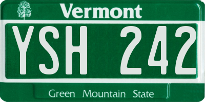 VT license plate YSH242