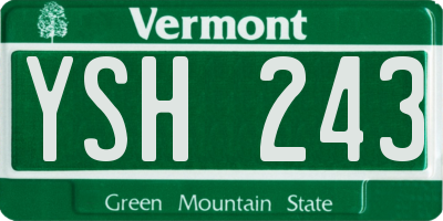 VT license plate YSH243