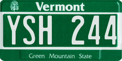 VT license plate YSH244