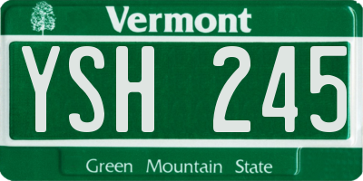 VT license plate YSH245