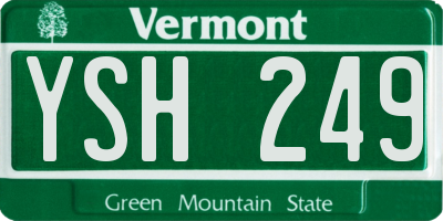 VT license plate YSH249