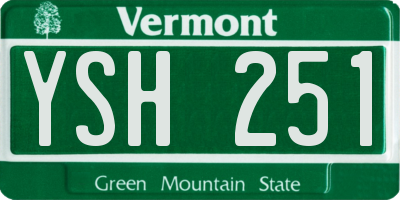 VT license plate YSH251