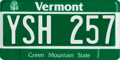 VT license plate YSH257