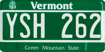 VT license plate YSH262