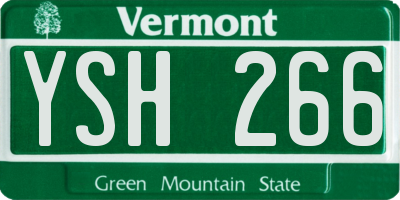 VT license plate YSH266
