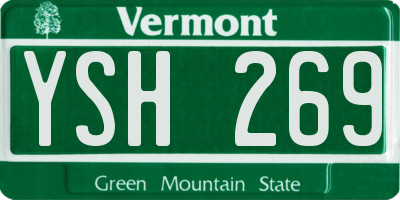 VT license plate YSH269