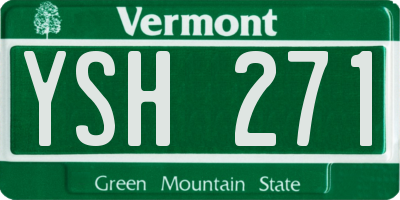 VT license plate YSH271