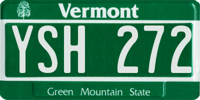 VT license plate YSH272