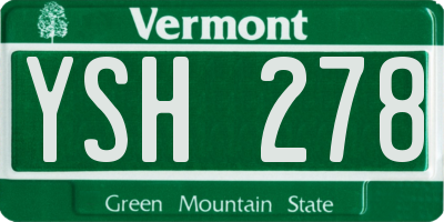 VT license plate YSH278