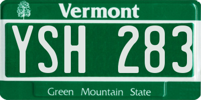 VT license plate YSH283