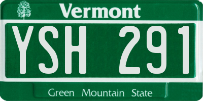 VT license plate YSH291
