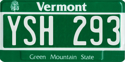VT license plate YSH293