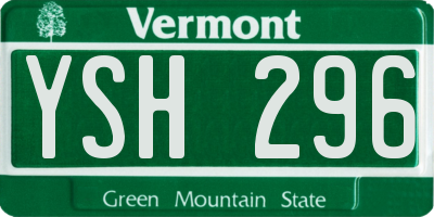VT license plate YSH296