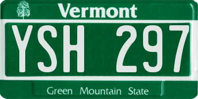 VT license plate YSH297