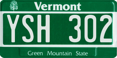VT license plate YSH302