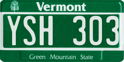 VT license plate YSH303