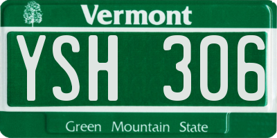 VT license plate YSH306