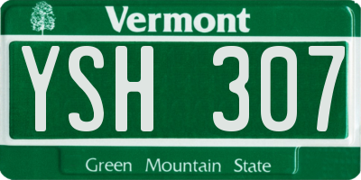VT license plate YSH307