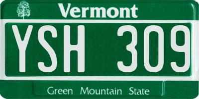 VT license plate YSH309