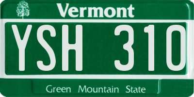 VT license plate YSH310